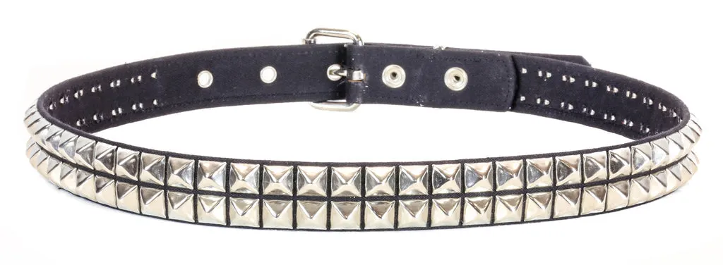 2 Row Studded Black Canvas Belt by Funk Plus