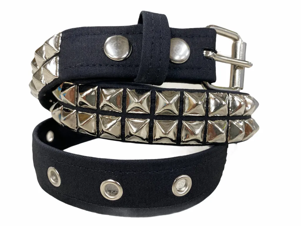 2 Row Studded Black Canvas Belt by Funk Plus