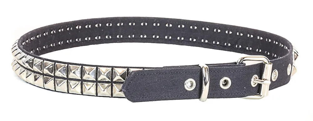 2 Row Studded Black Canvas Belt by Funk Plus