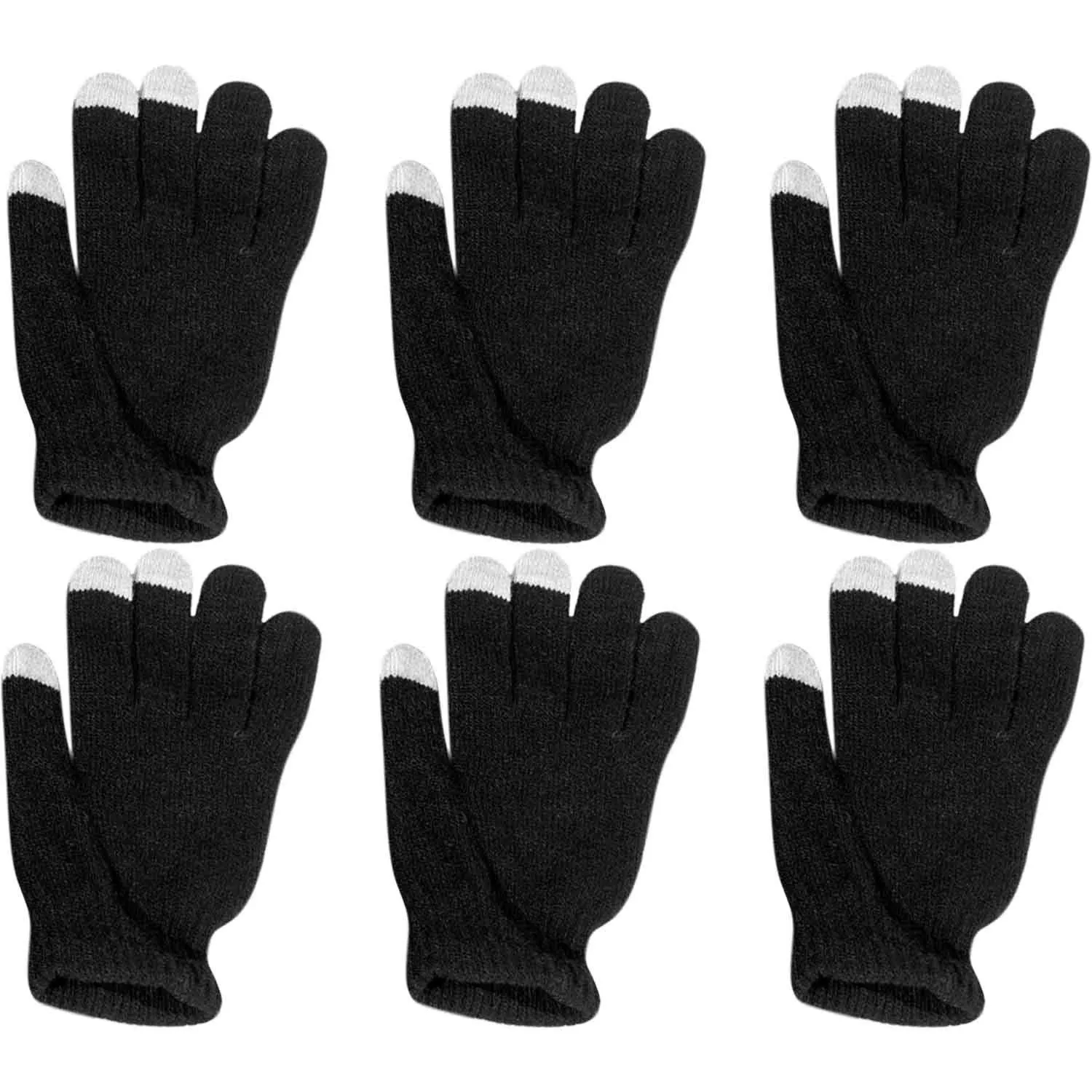 6 Pairs: Unisex Touchscreen Ultra-Soft & Comfy Gloves