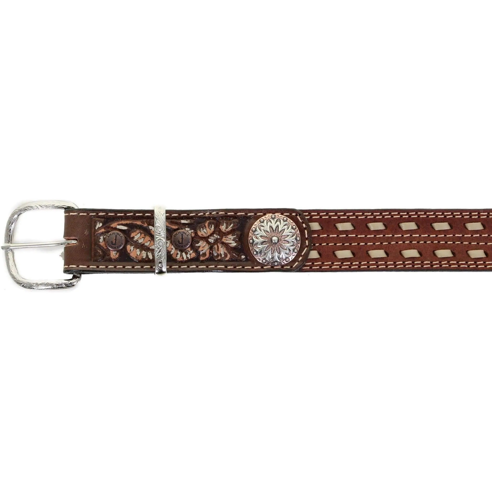 B1007 - Brown Rough Out Tooled Belt