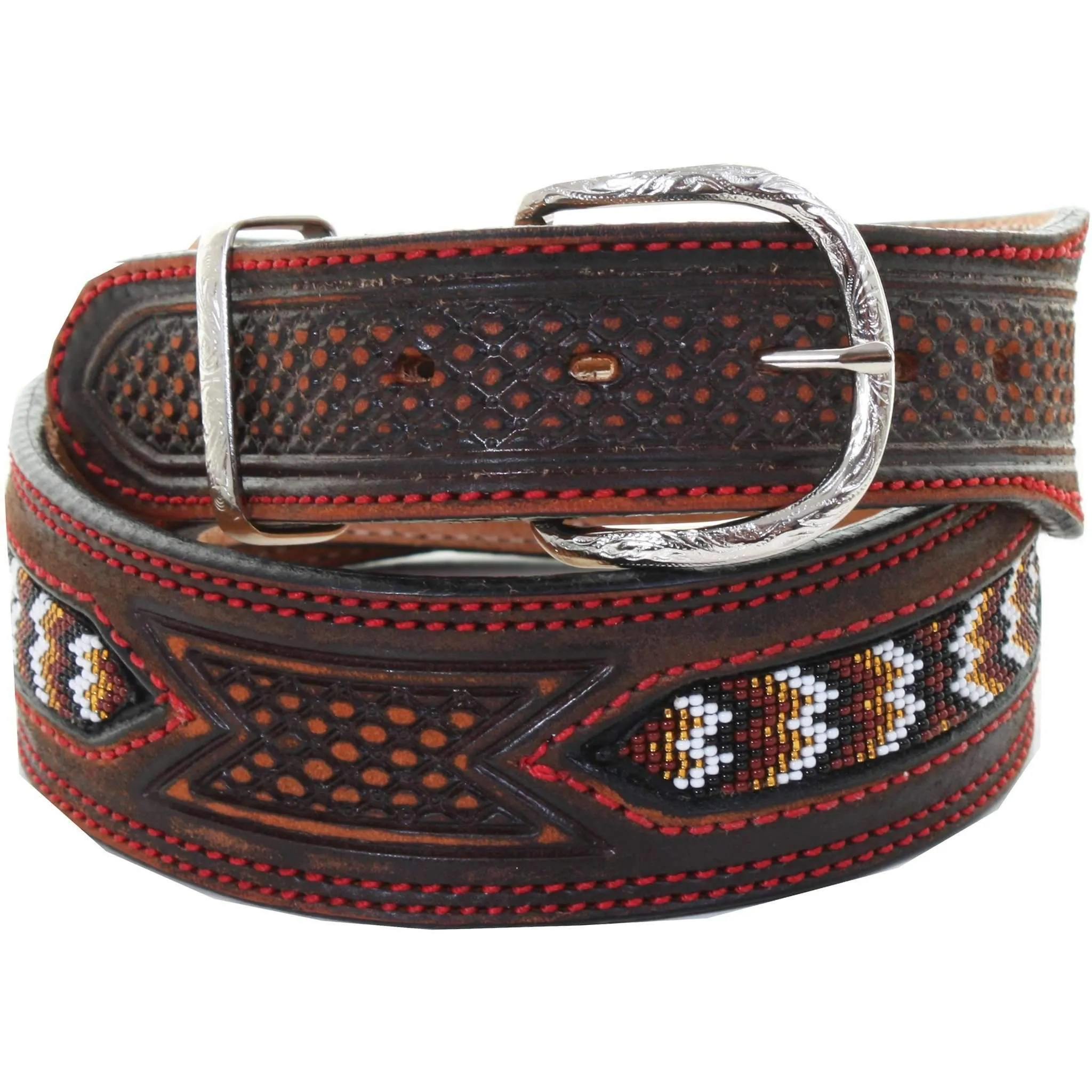 B952 - Black Vintage Beaded Belt