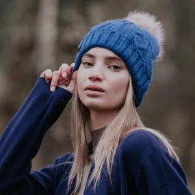 Bobble Blue Hat