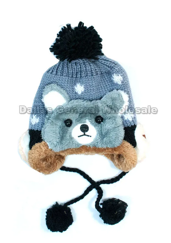 Boys Fur Lining Toboggan Beanie Hats Wholesale