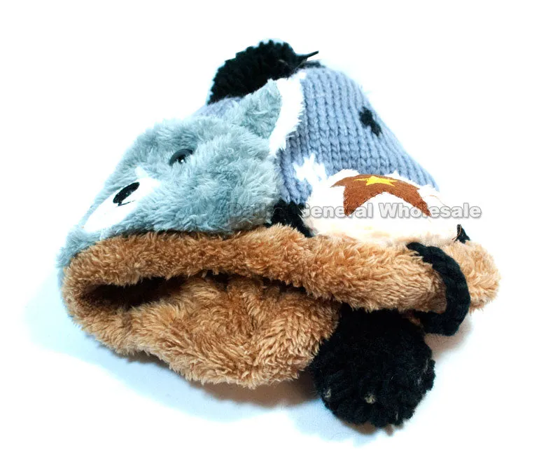 Boys Fur Lining Toboggan Beanie Hats Wholesale