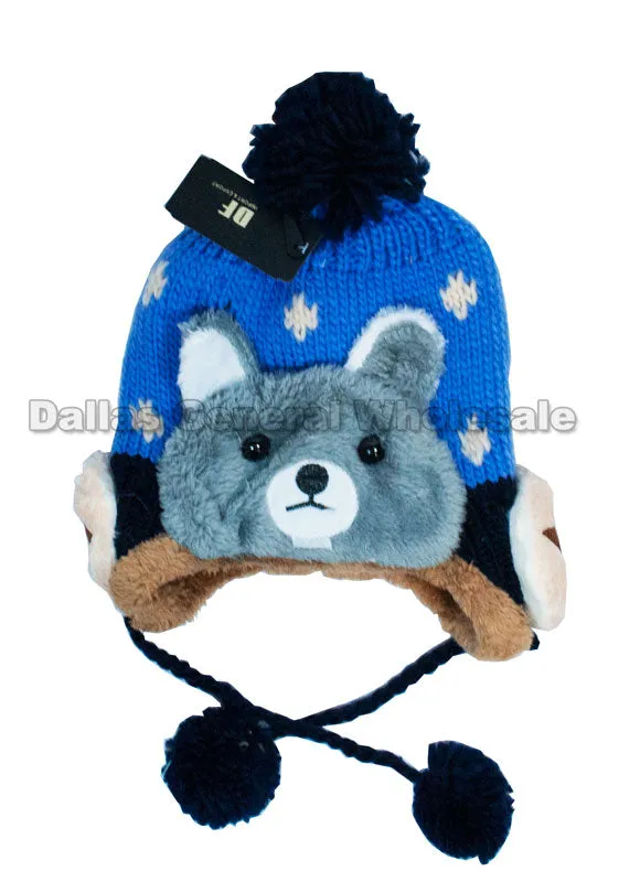 Boys Fur Lining Toboggan Beanie Hats Wholesale