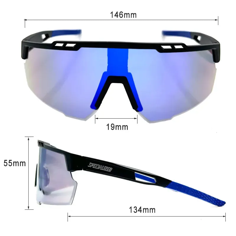 BYSAIKO Cycling Sunglasses Men Women Big Lens UV400 Sports Glasses Riding Driving Eyewear MTB Road Bike Goggles Bicycle Blinkers