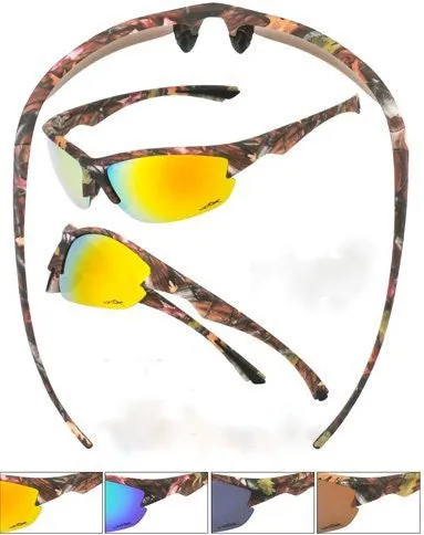 camo sports sunglasses mirrored lenses Case of 24