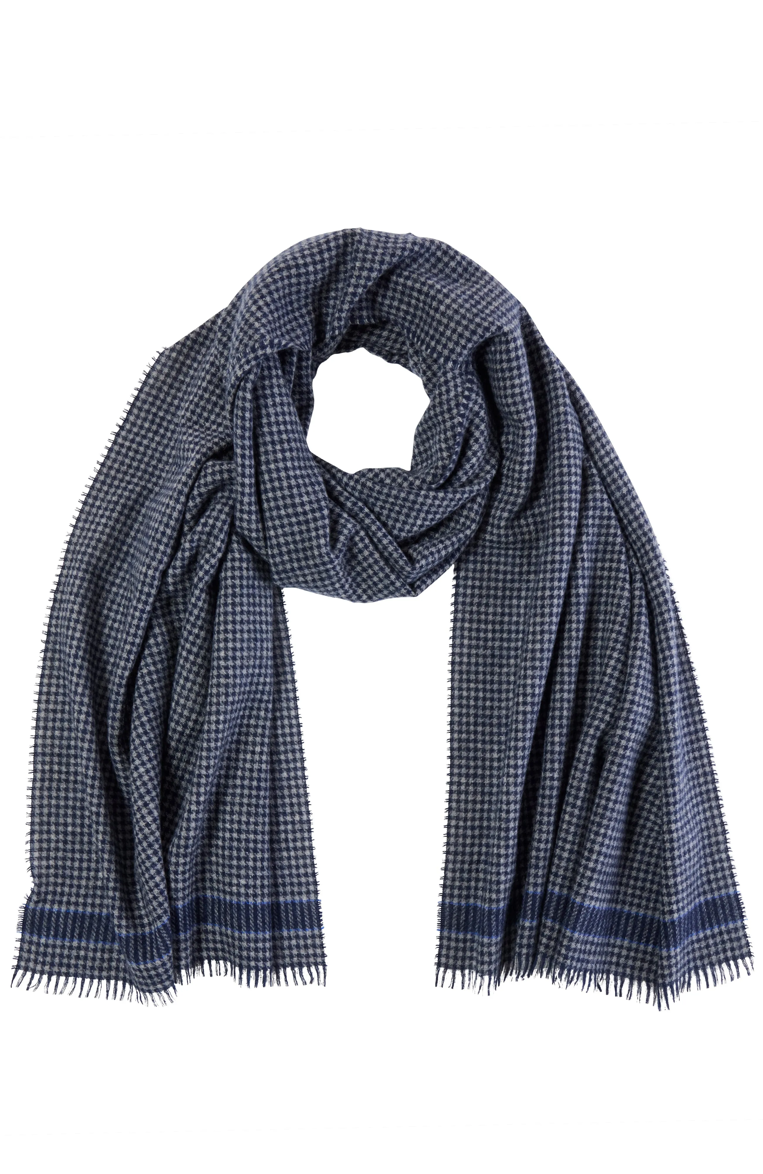 CASHMERE LIGHTWEIGHT HOUNDSTOOTH WOVEN SCARF