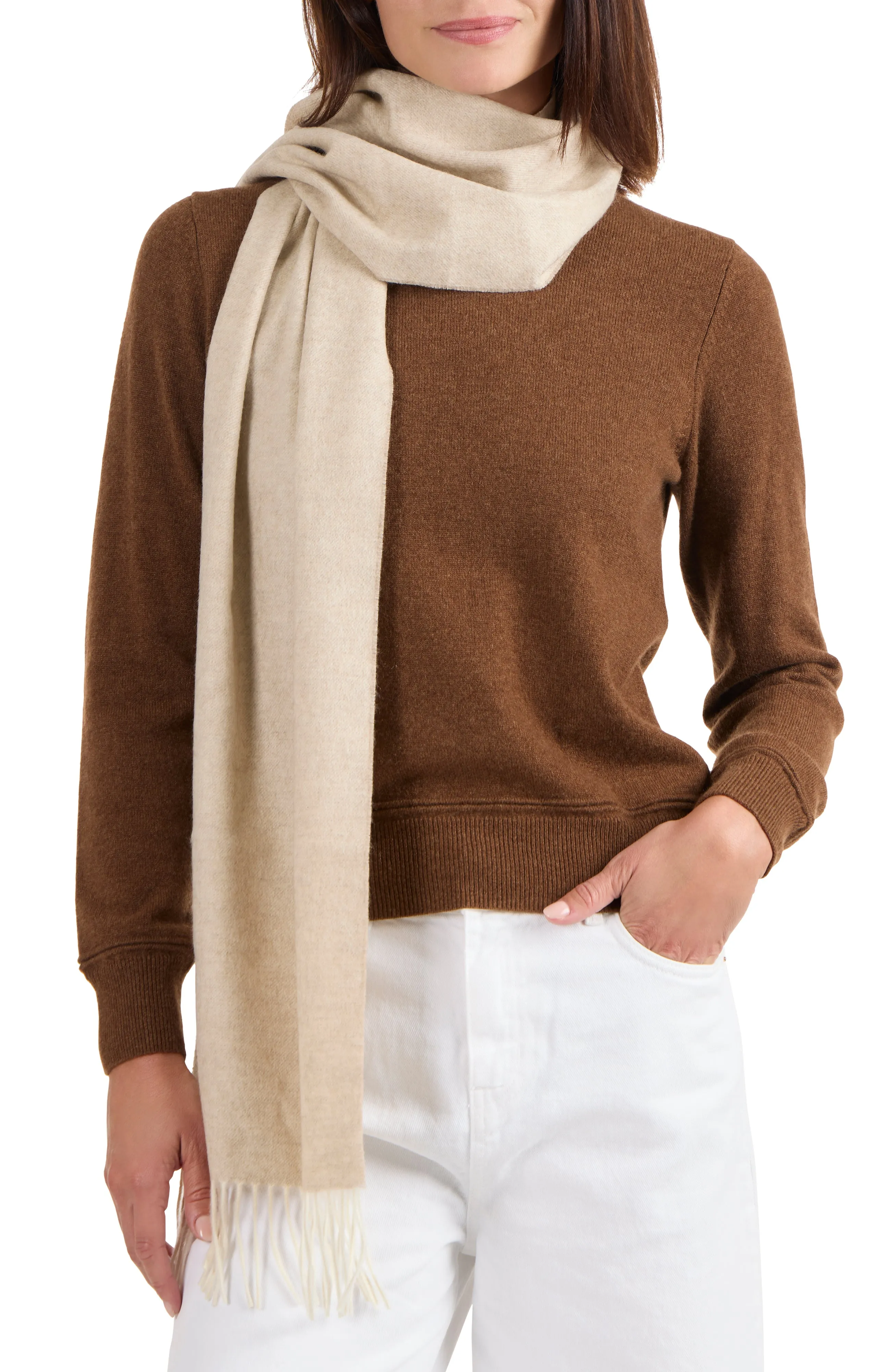 CASHMERE MELANGE SOLID SCARF