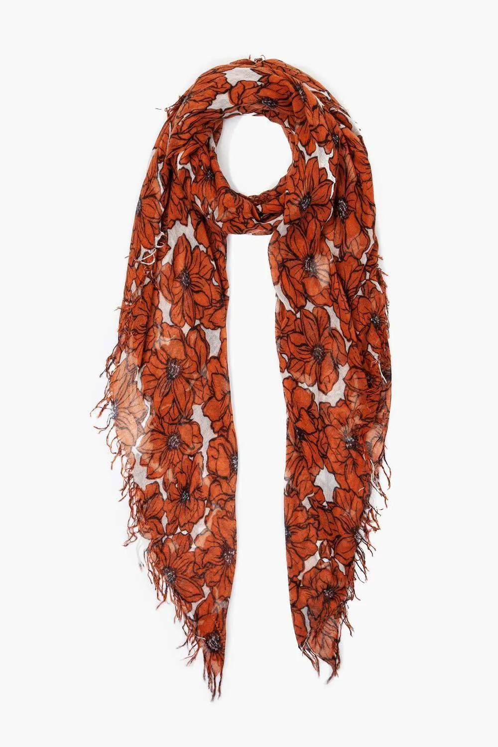 Chan Luu Potters Clay Anemone Blooms Print Cashmere And Silk Scarf