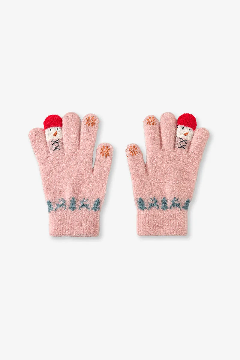 Cute Festive Knit Touchscreen Gloves