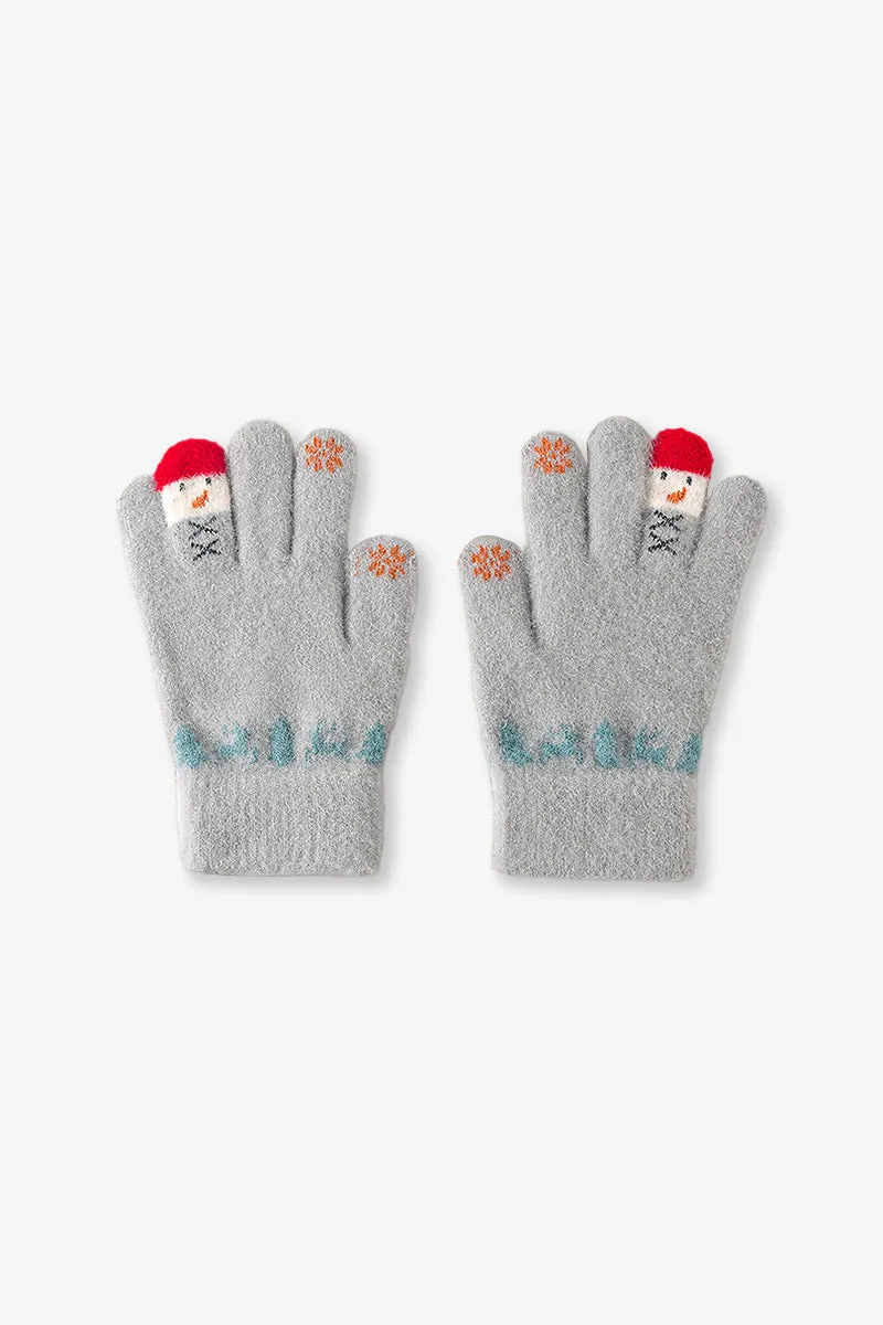 Cute Festive Knit Touchscreen Gloves