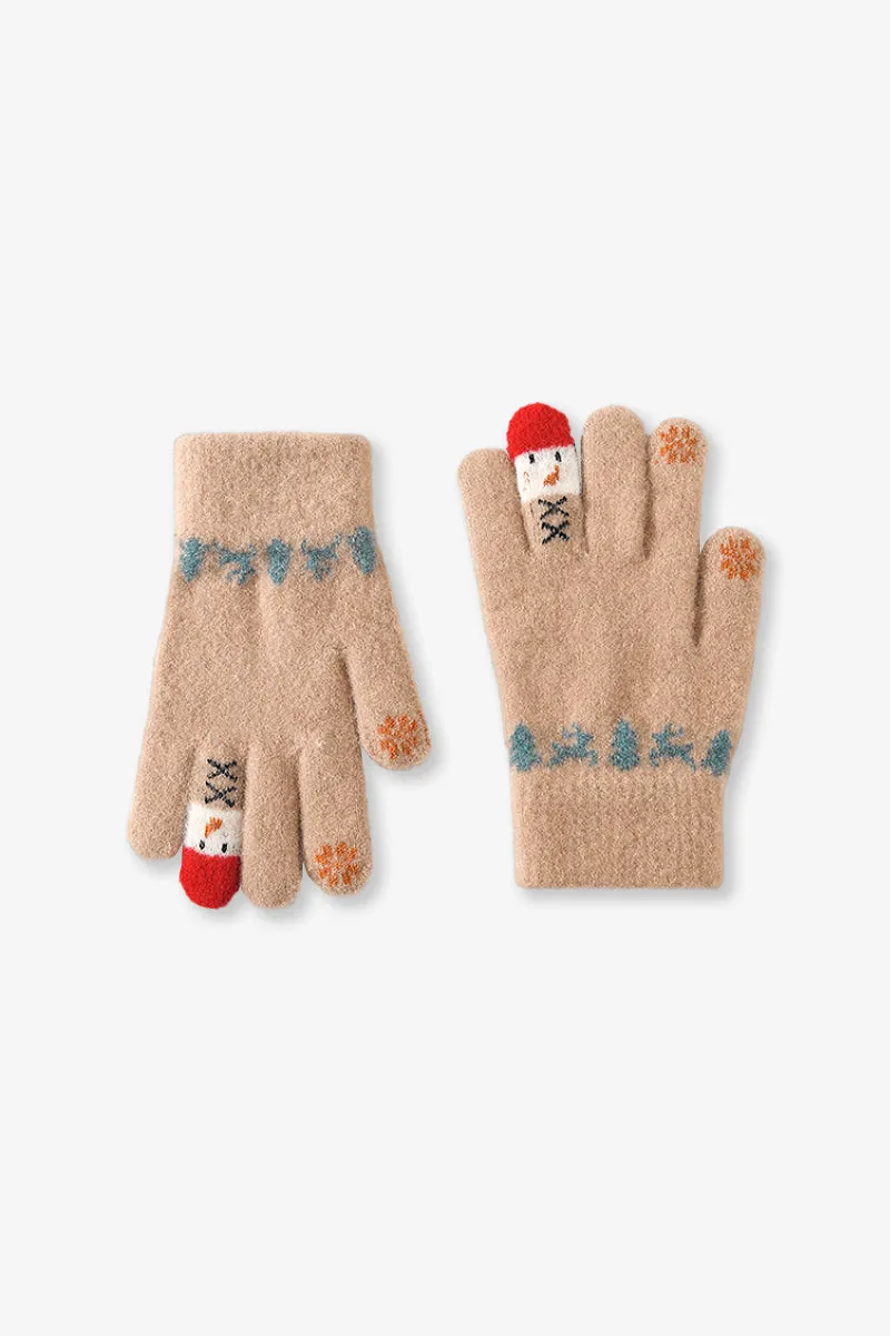 Cute Festive Knit Touchscreen Gloves