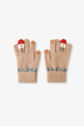 Cute Festive Knit Touchscreen Gloves