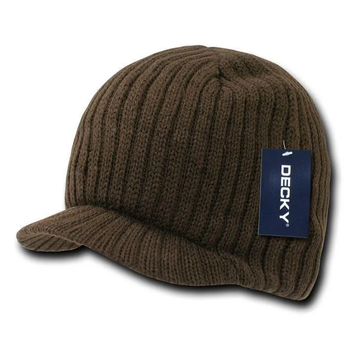 Decky Gi Campus Light Weight Beanies Striped Solid Caps Hats Visor Winter