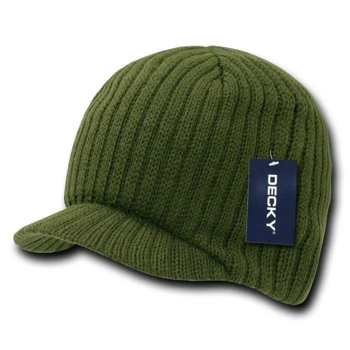 Decky Gi Campus Light Weight Beanies Striped Solid Caps Hats Visor Winter