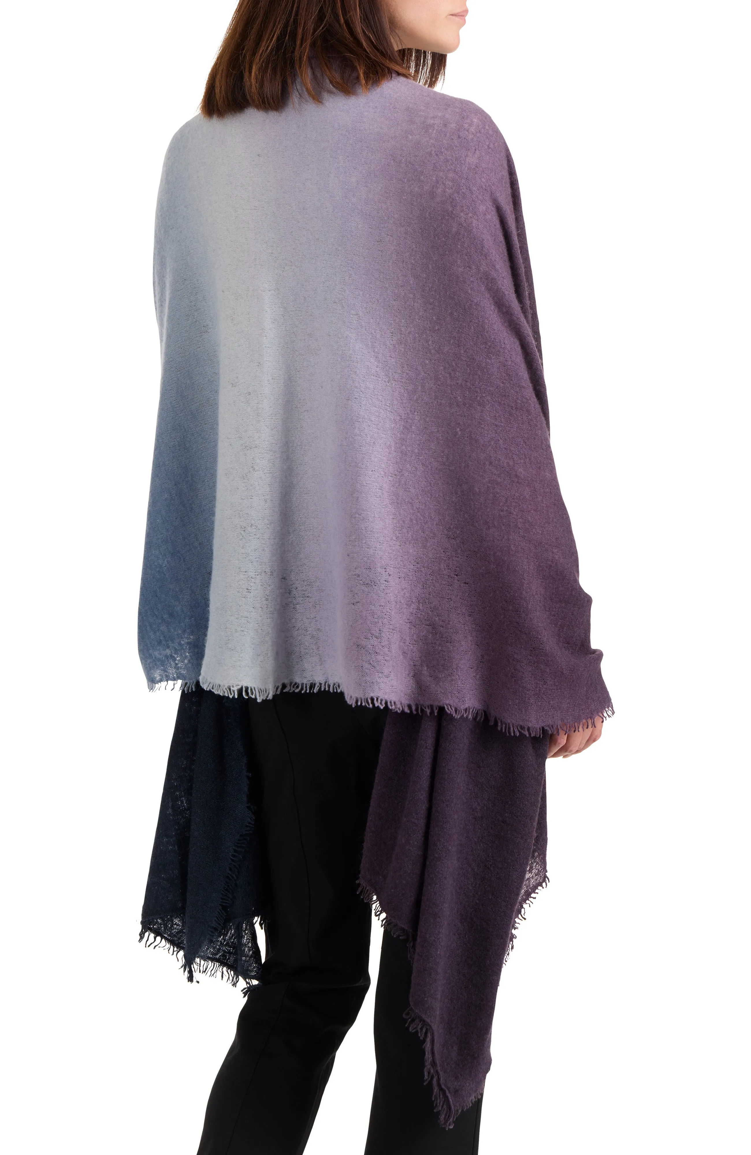 DIP-DYED CASHMERE WRAP WITH FRINGE