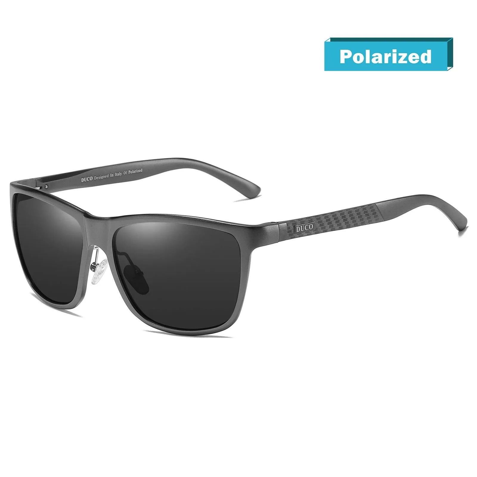 DUCO Men's Sports Polarized Al-Mg Metal Frame Sunglasses UV Protection Sunglasses 8200