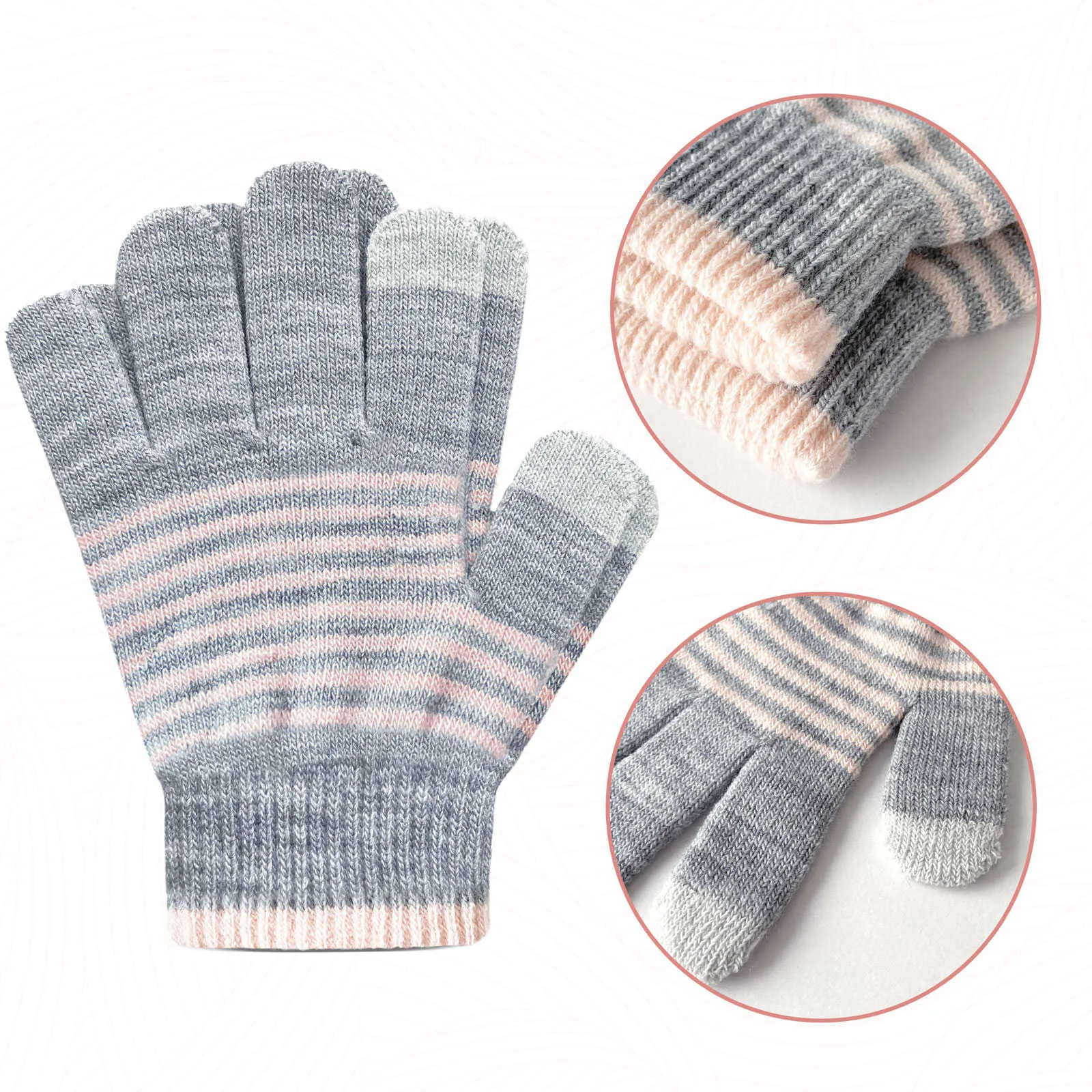 EvridWear Kids Winter Touchscreen Mittens - 3 Pairs, Warm Knit for Toddlers (Boys & Girls)