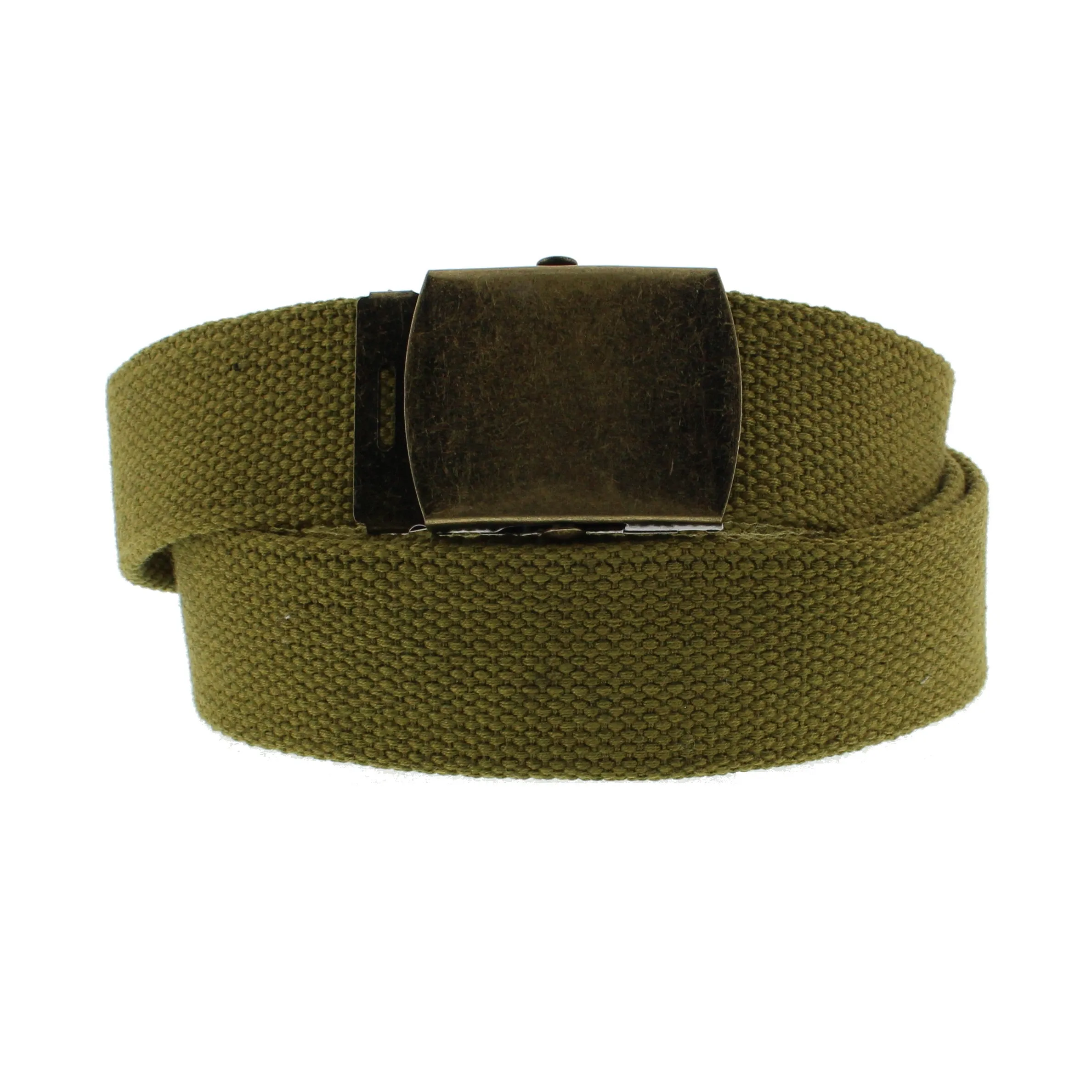 Extra Wide Canvas Webbing Belt with Antique Slider Buckle (Length - 120cm, Width - 3.8cm)