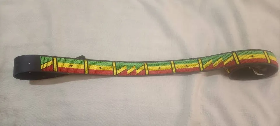 Ghana flag beaded handmade Masai masaai maasai leather belt with free shipping