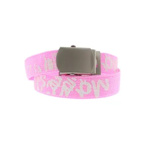 Graffiti Print Canvas Webbing Belt with Shiny Silver Slider Buckle (Length - 120cm, Width - 3cm)