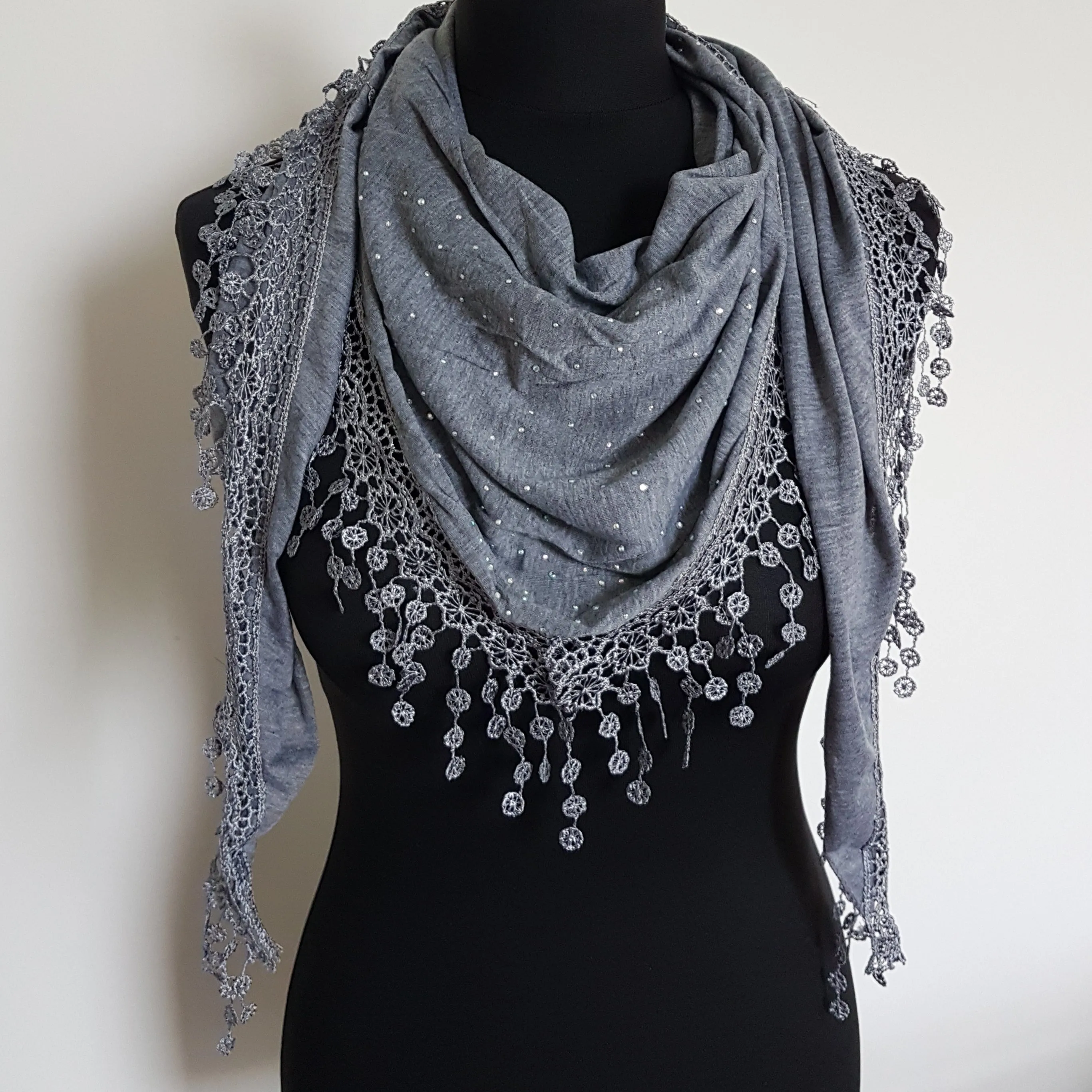 Grey Triangle Scarf