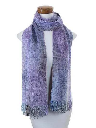 Highland Jacaranda Purple Chenille Scarf 67" L x 8" W