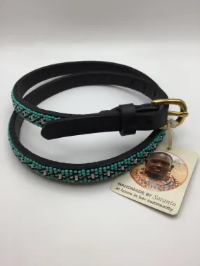 Kenyan Hand Beaded Belt - Narrow