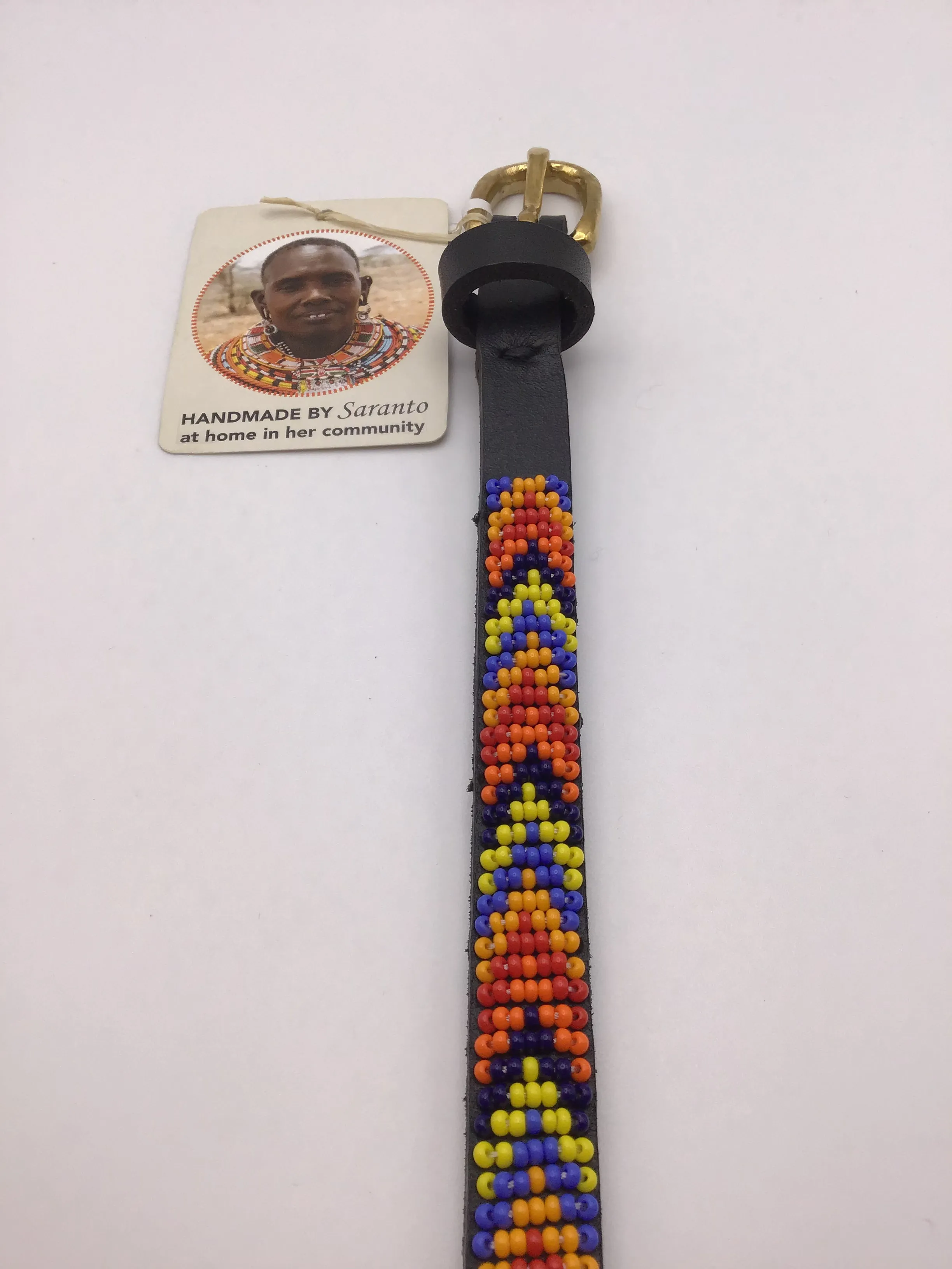 Kenyan Hand Beaded Belt - Narrow