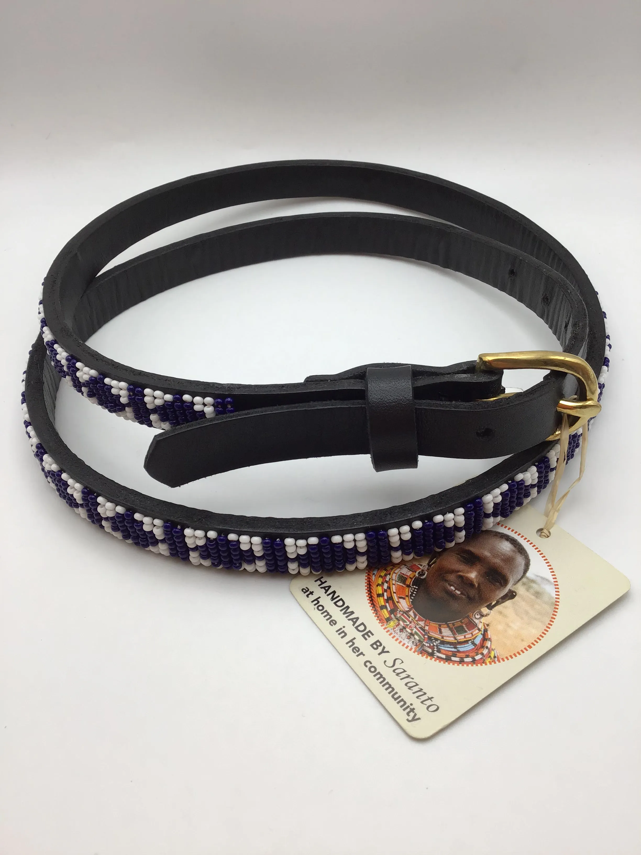 Kenyan Hand Beaded Belt - Narrow