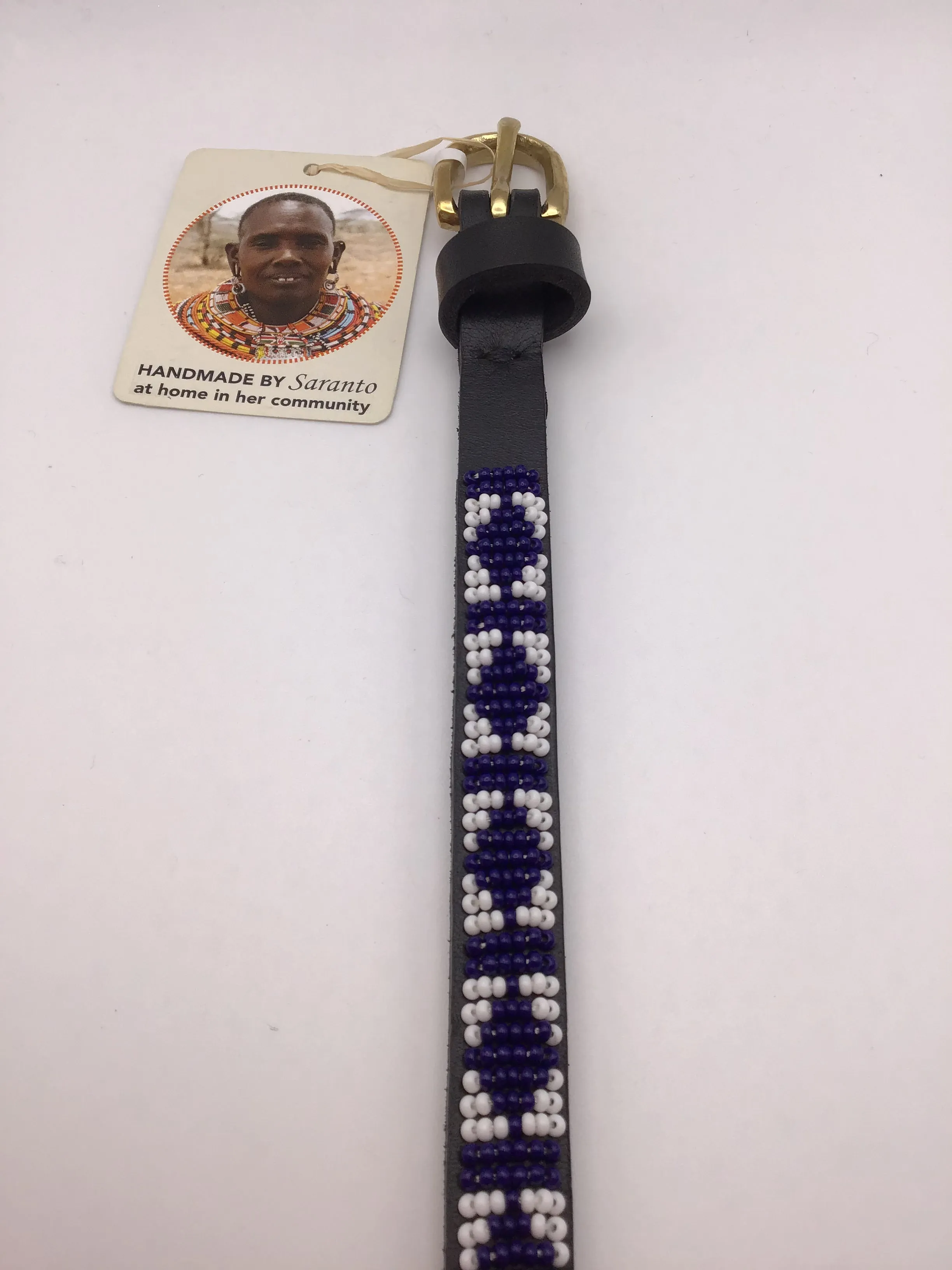 Kenyan Hand Beaded Belt - Narrow