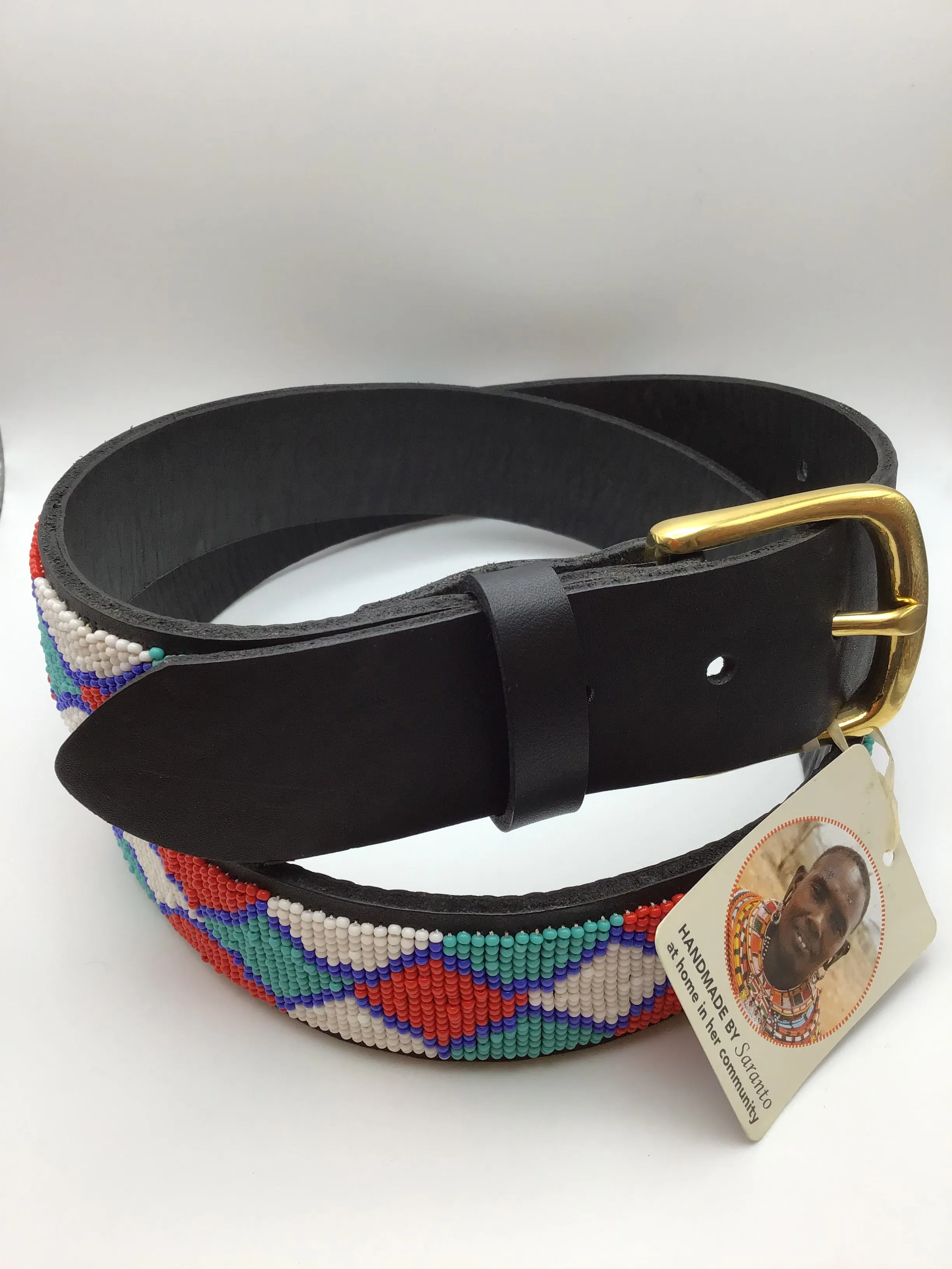 Kenyan Hand Beaded Belt - Wide Belt