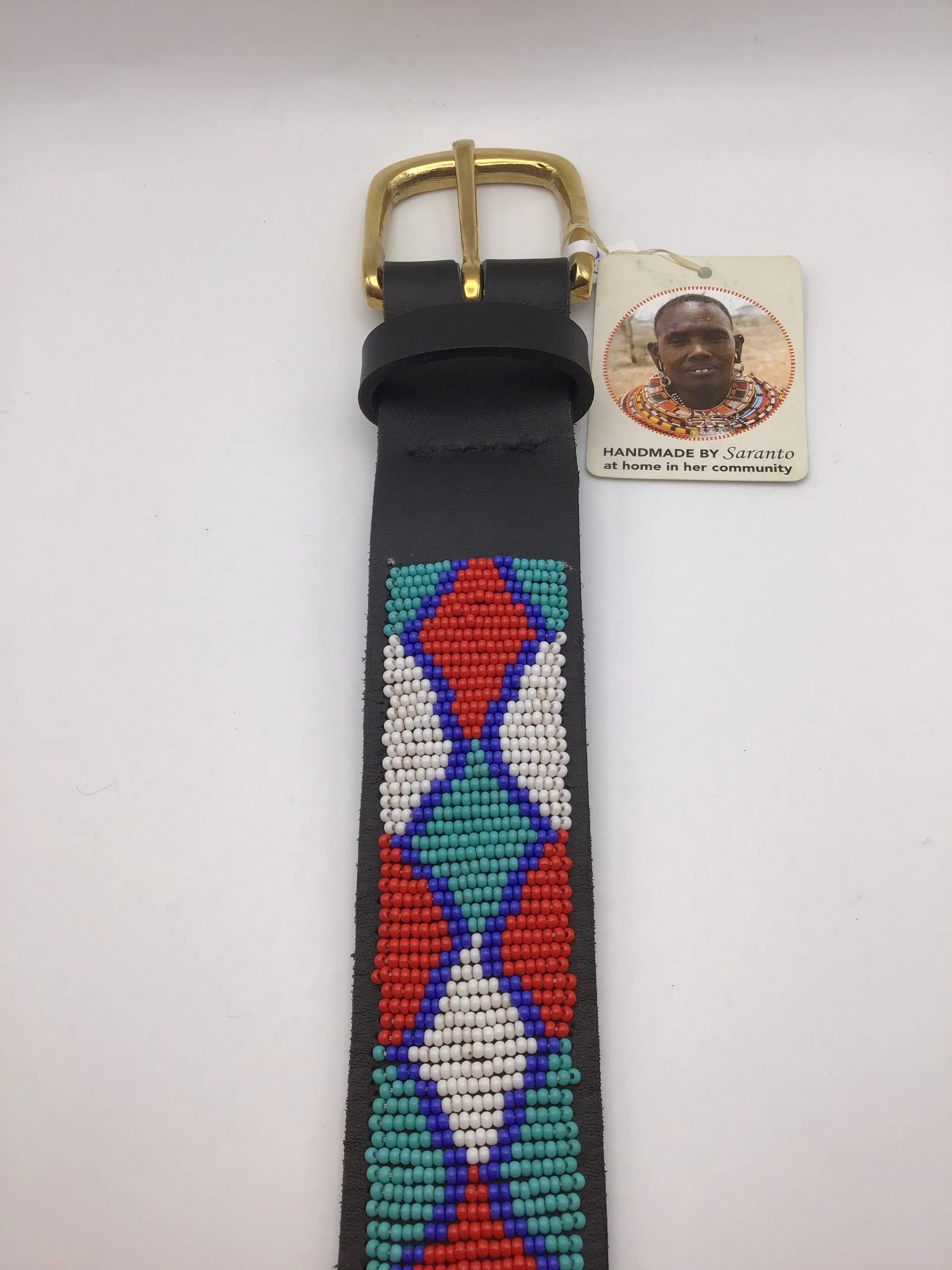 Kenyan Hand Beaded Belt - Wide Belt