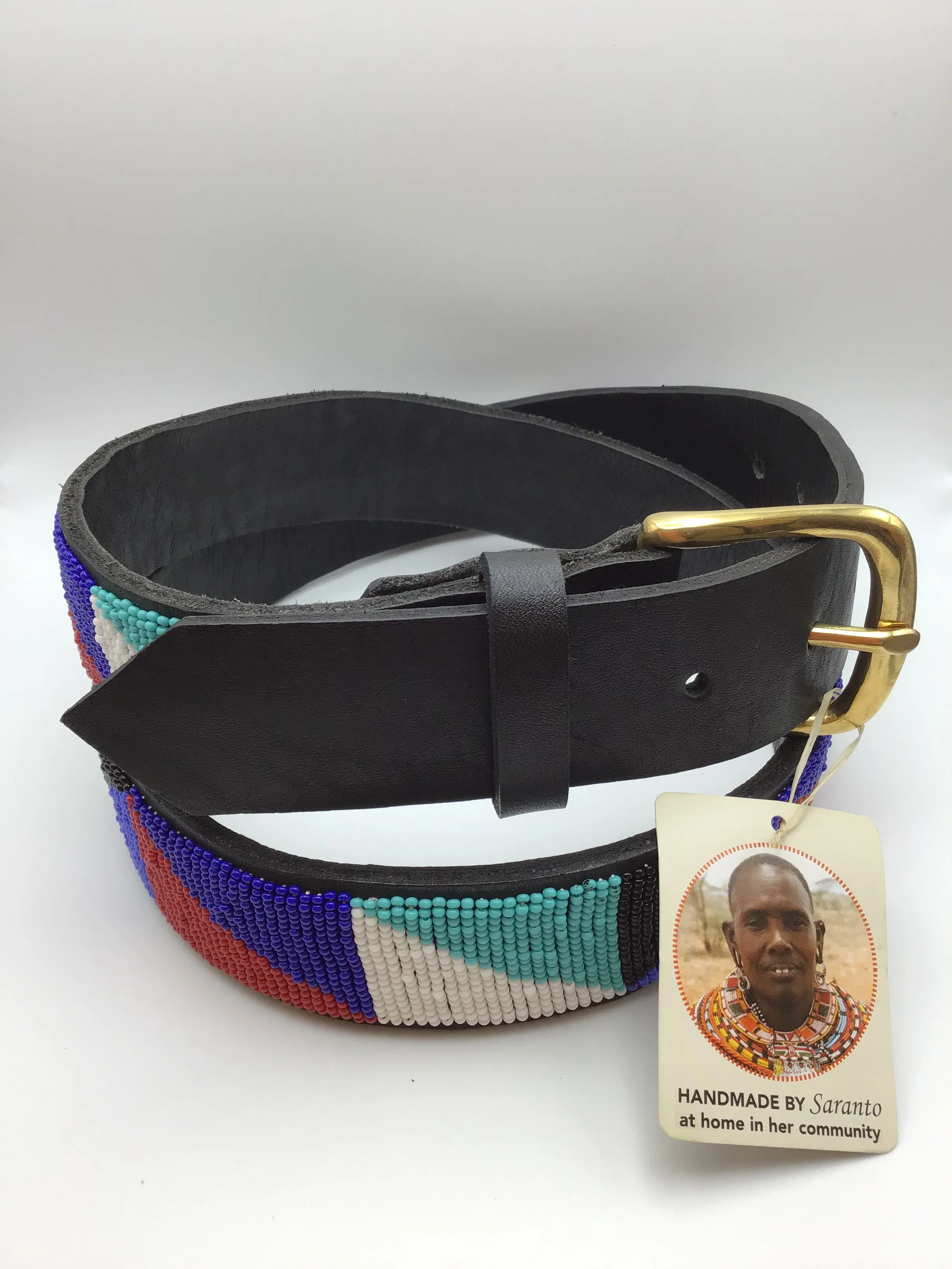 Kenyan Hand Beaded Belt - Wide Belt