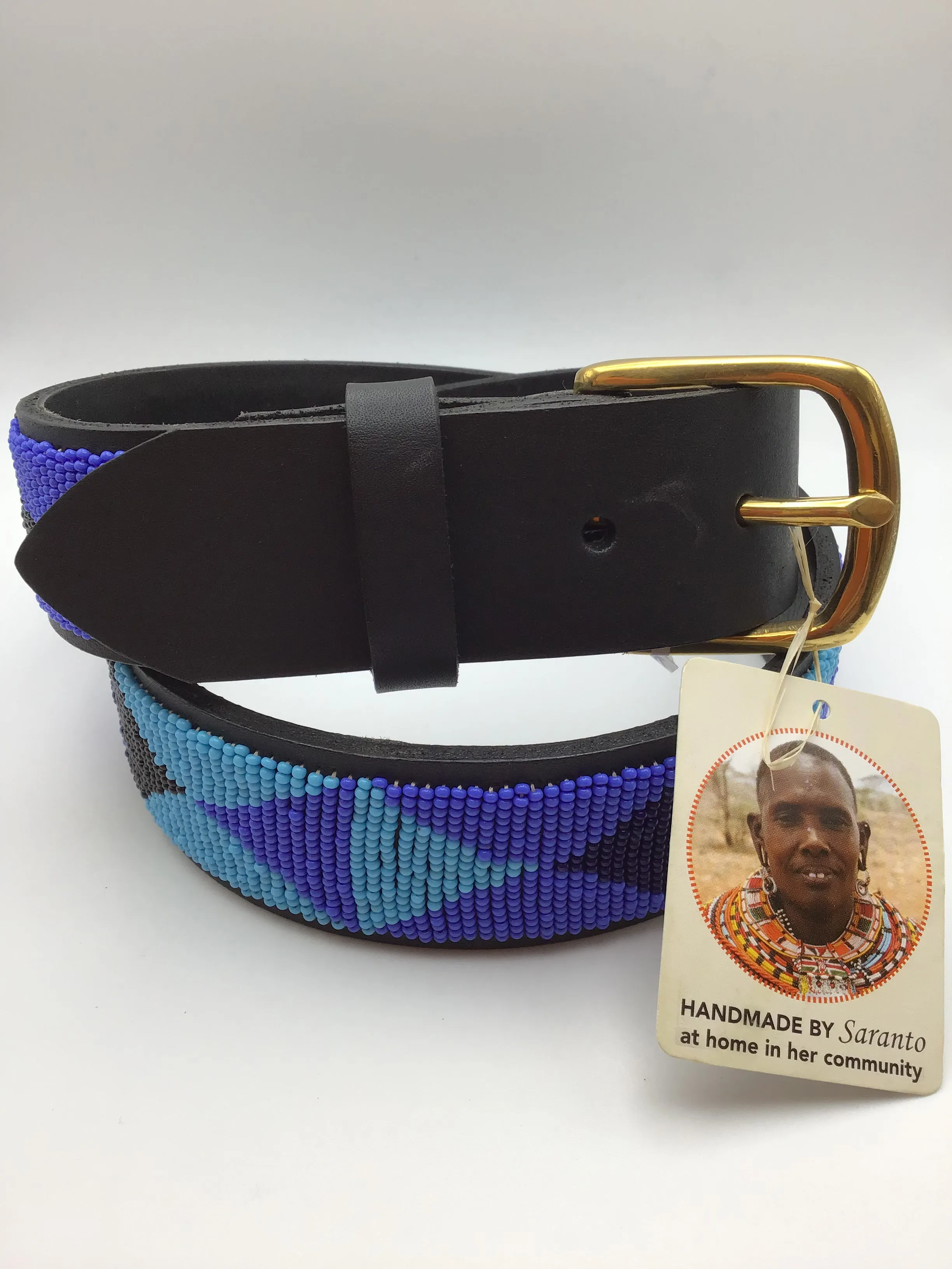 Kenyan Hand Beaded Belt - Wide Belt