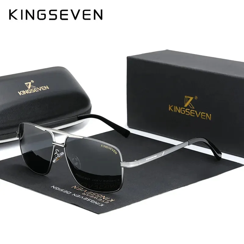 KINGSEVEN NEW Fashion Men's Glasses Polarized Fishing Driving Sunglasses Brand Men Women Stainless steel Material Gafas De Sol