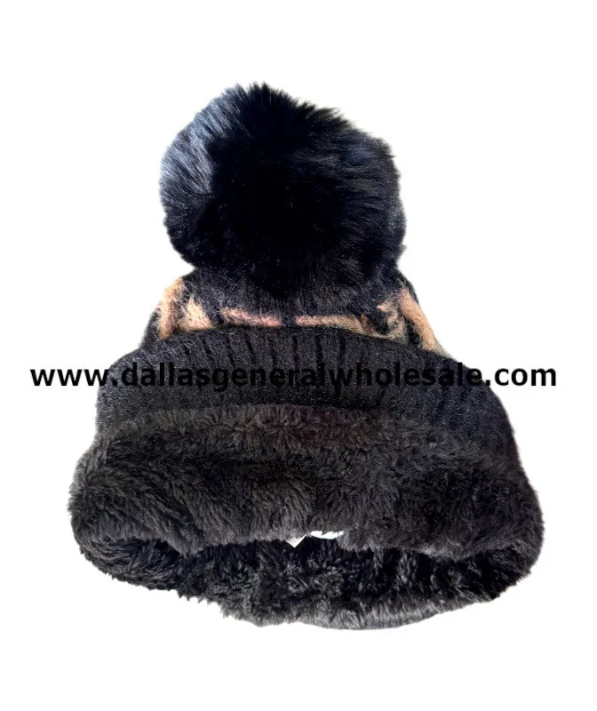 Ladies Pom Pom Twist Beanie Hats Wholesale