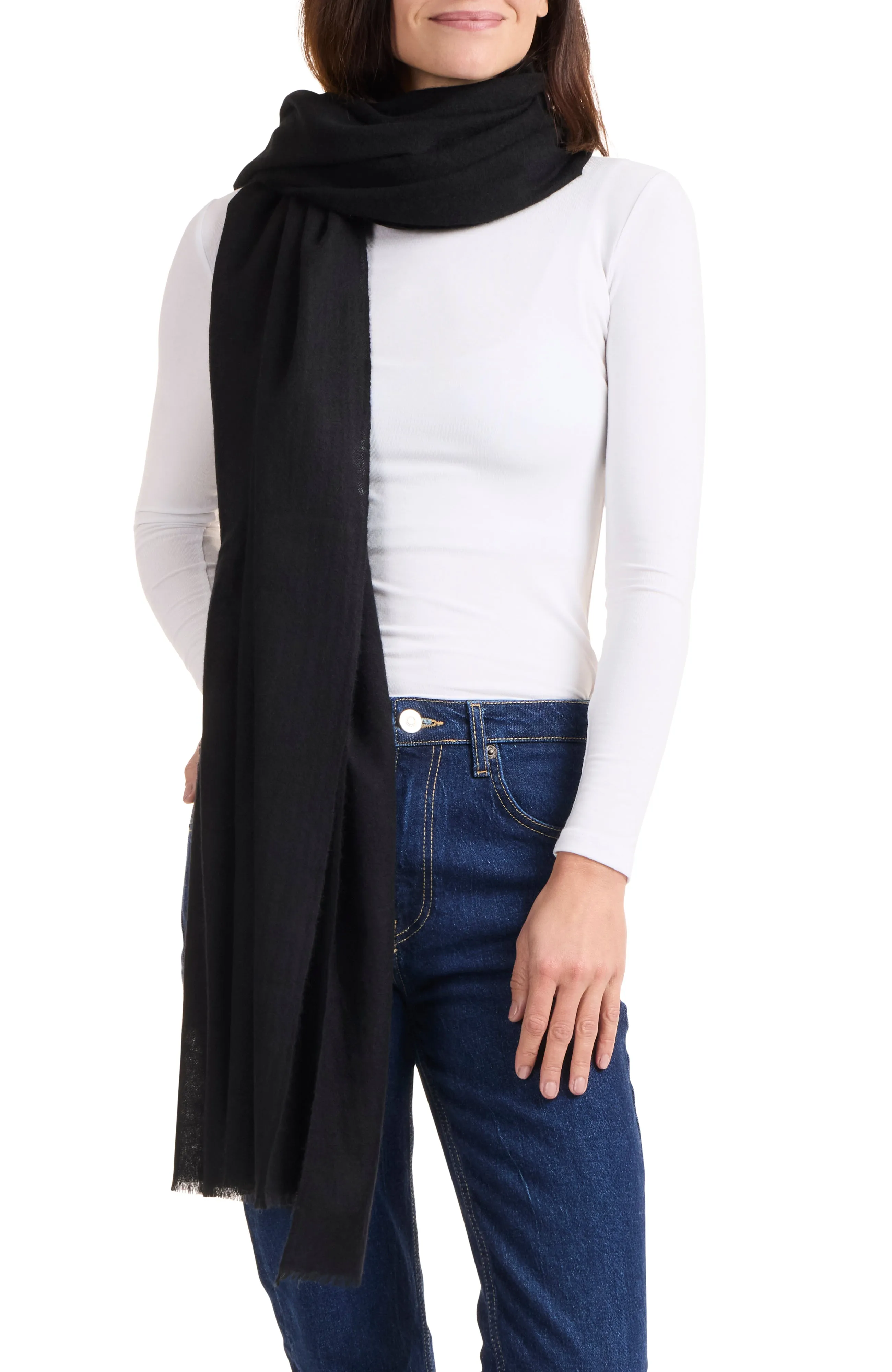 LIGHTWEIGHT CASHMERE GAUZE WRAP