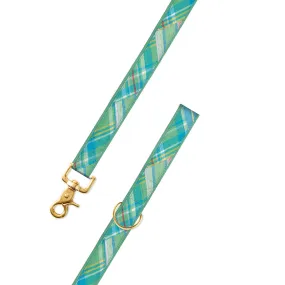 Madras on Green Fabric Dog Leash