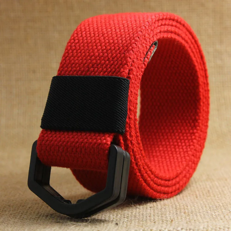 Men's Casual Canvas Belt With Plastic Buckle