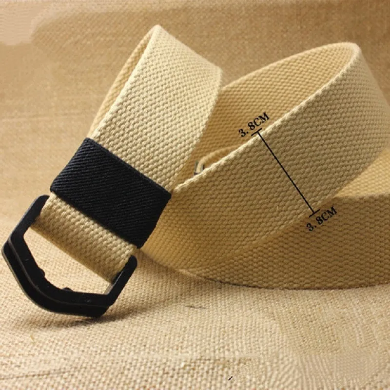 Men's Casual Canvas Belt With Plastic Buckle