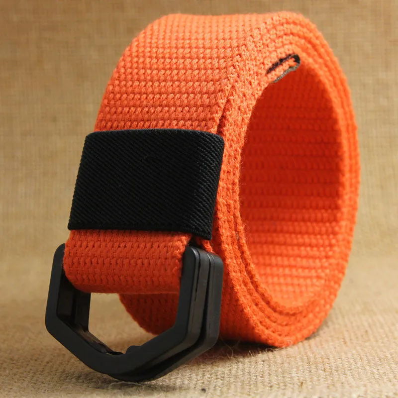 Men's Casual Canvas Belt With Plastic Buckle