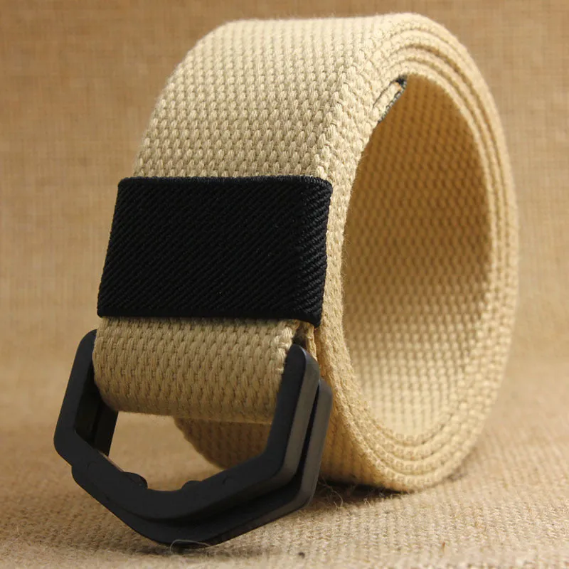 Men's Casual Canvas Belt With Plastic Buckle