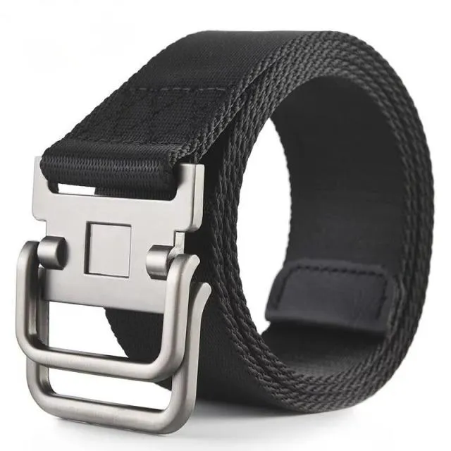 MROYALE™ Canvas Double Buckle Tactical Belt | Adjustable Survival Army Rigger Waistband