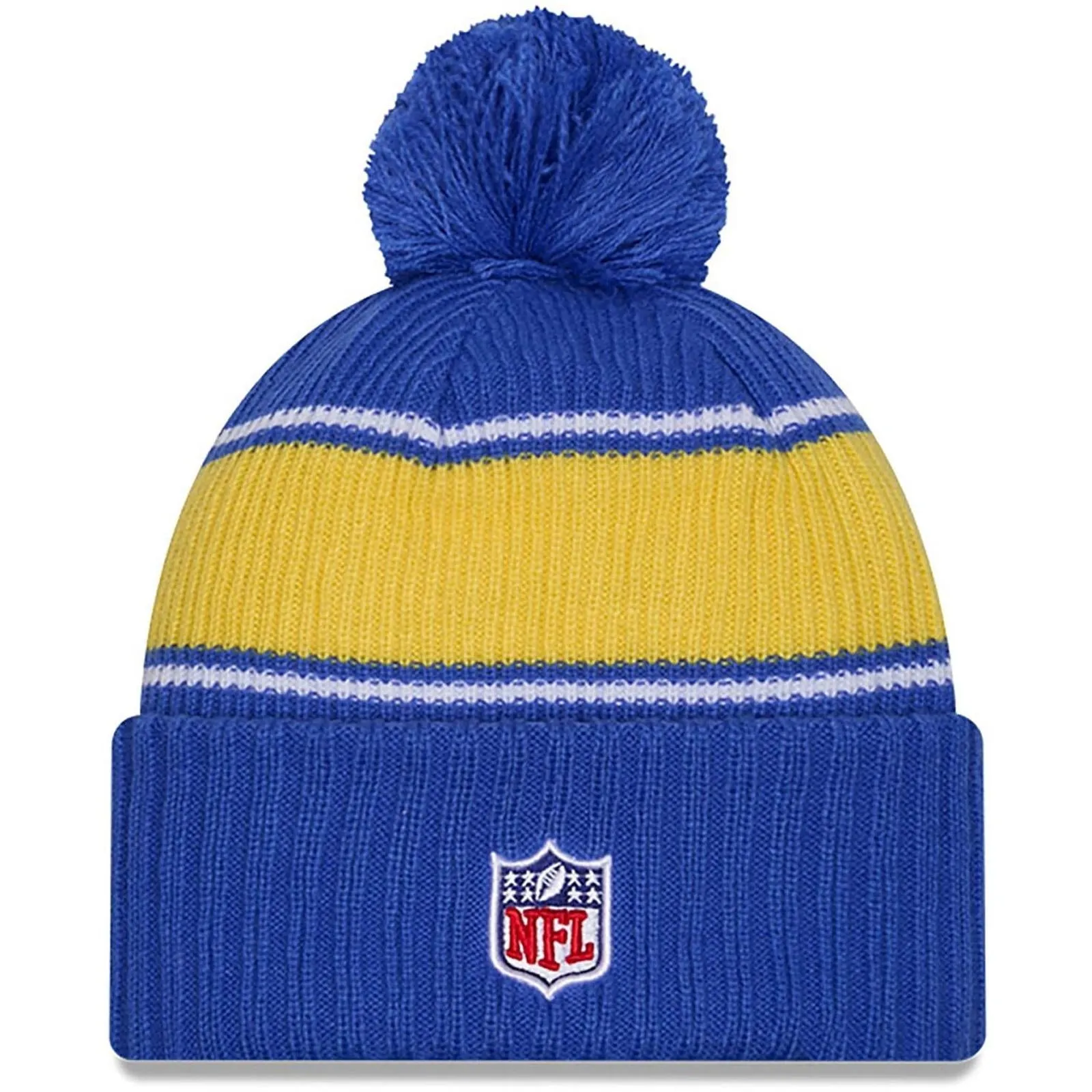 New Era Mens Knits LA Rams Bobble Hat - Blue