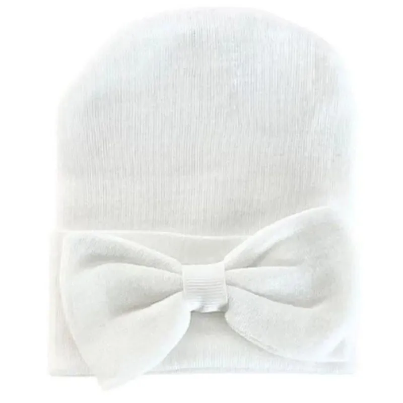 Newborn Knitted Hat with Bow