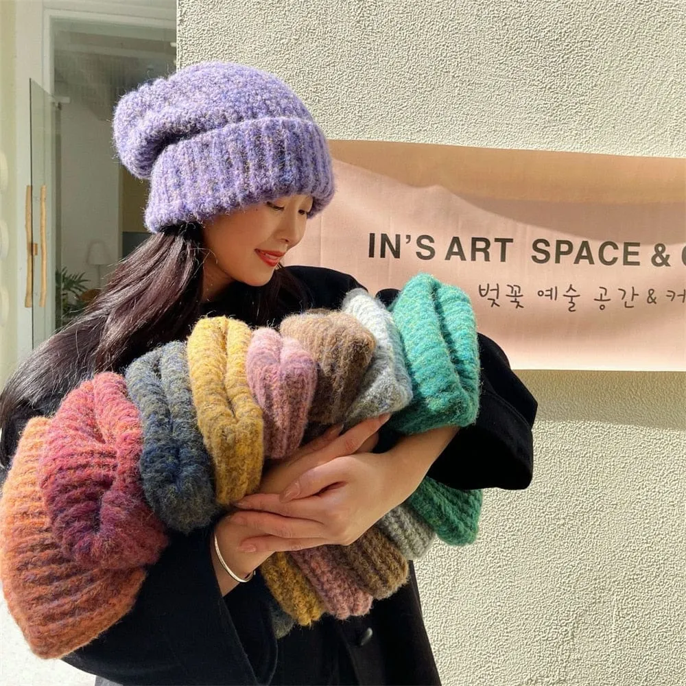 Oversized Wool Knitted Hats