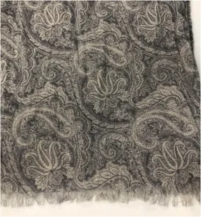 Paisley Cashmere Scarf in Grey